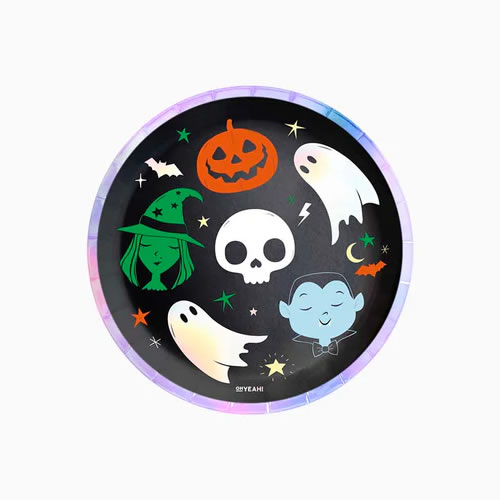 ASSIETTES PERSONNAGES HALLOWEEN X8 (17CM)