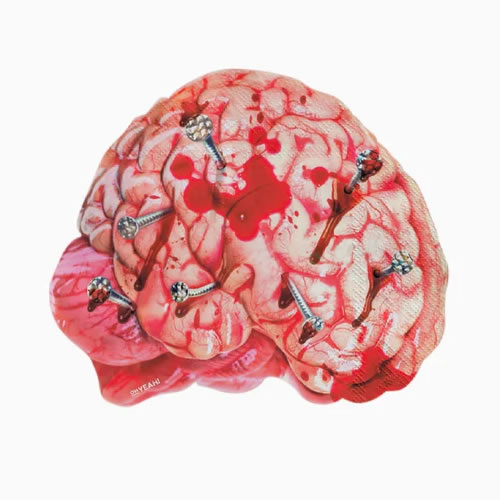 SERVIETTES FORME CERVEAU X20 (33CM)