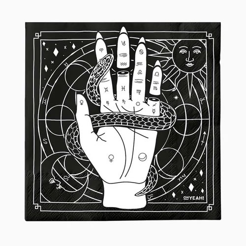SERVIETTES SQUELETTE ESOTERIQUE X30 (33CM)