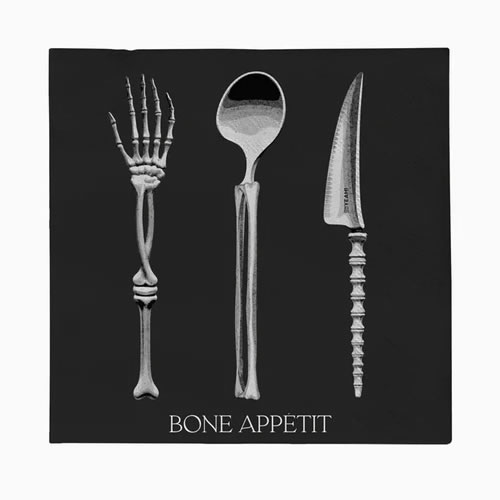 SERVIETTES COUVERTS SQUELETTE X20 (33CM)