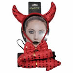 KIT DIABLE ROUGE (DIADÈME, NOEUD, QUEUE)