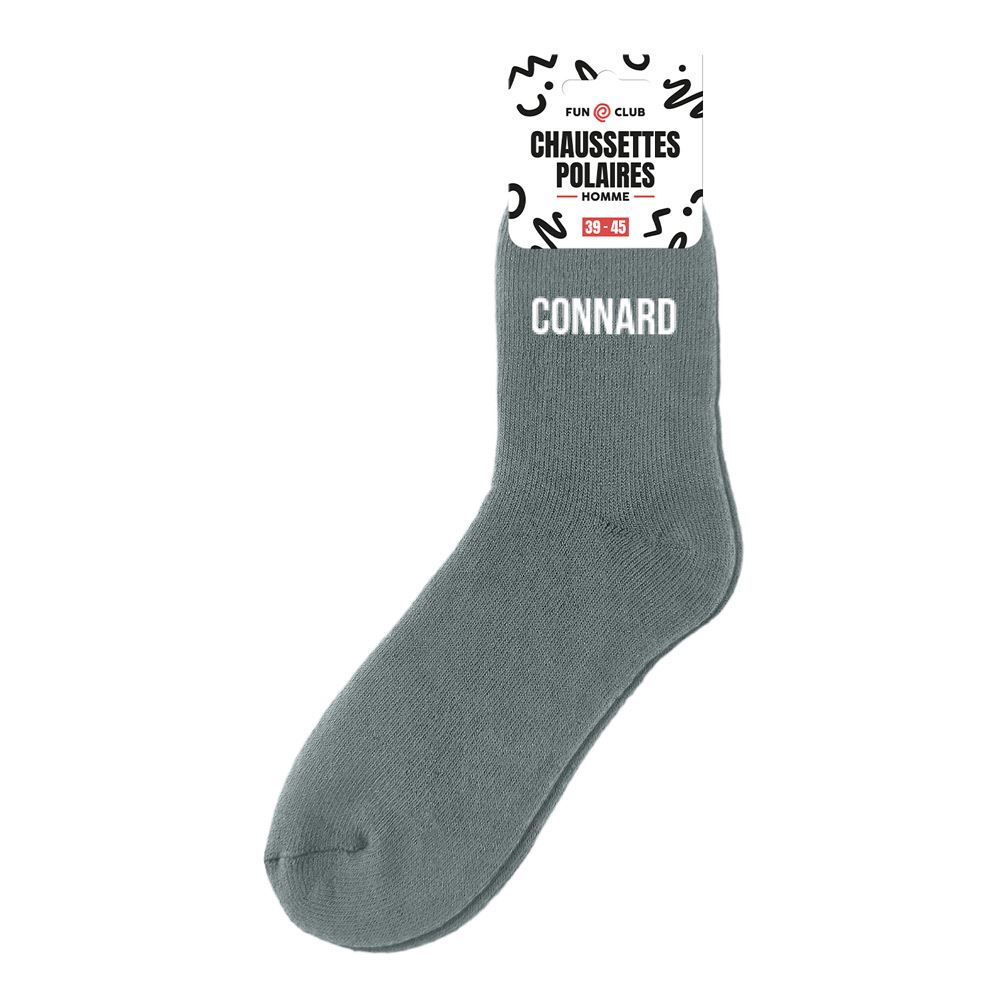 Chaussettes Hiver Homme « Râleur » – Taille 39-45, Noires Avec Inscription Blanche, Polaire