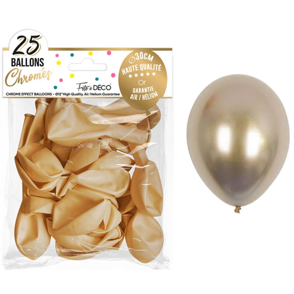 25 BALLONS OR CHROMÉ