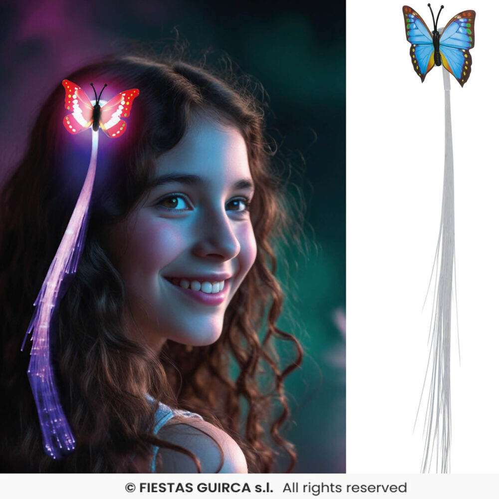 MÈCHE FIBRE OPTIQUE PAPILLON (33CM)