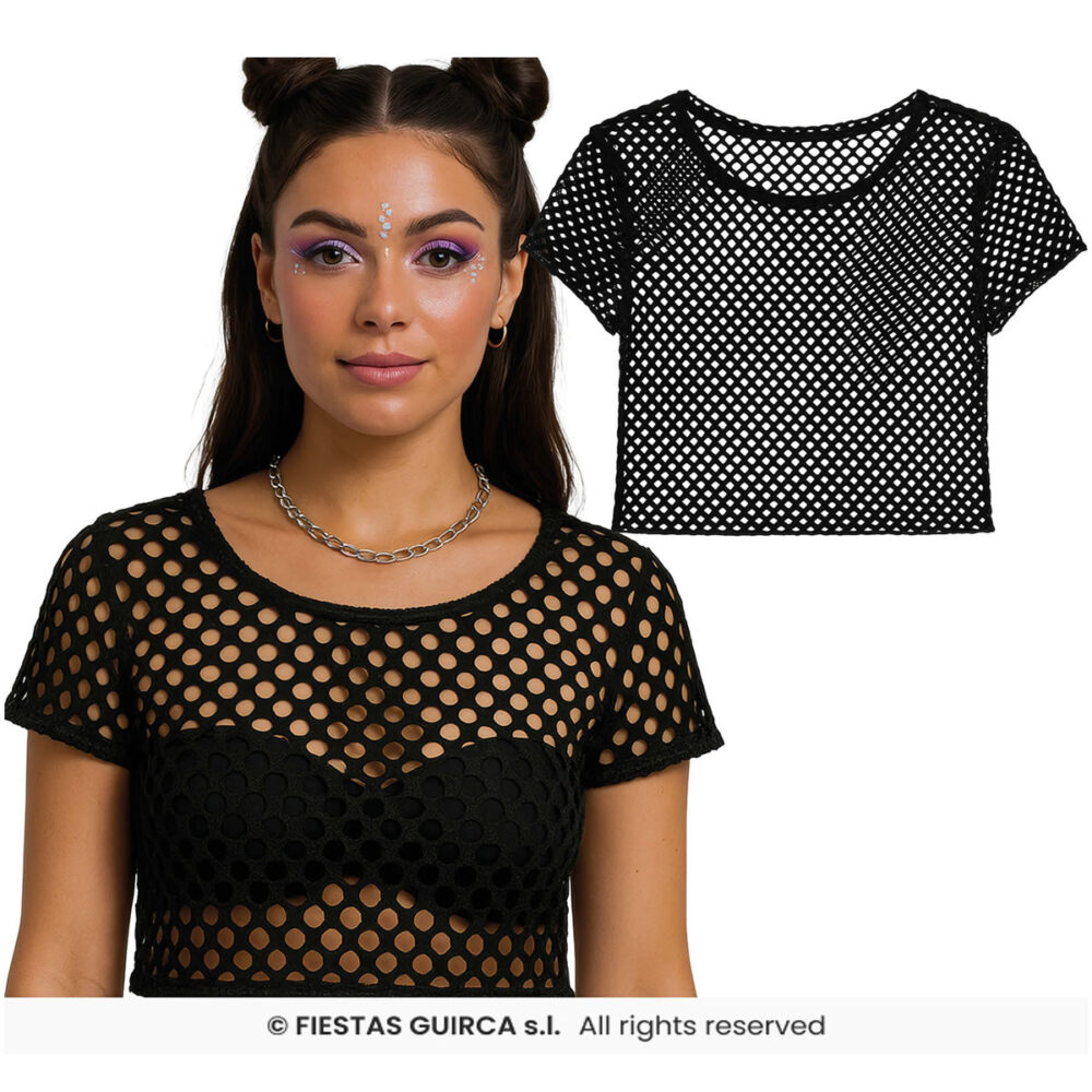 T-SHIRT RÉSILLE NOIR