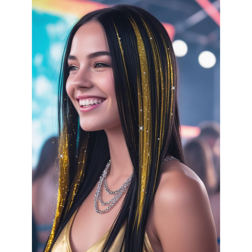 3 MÈCHES GLITTER OR