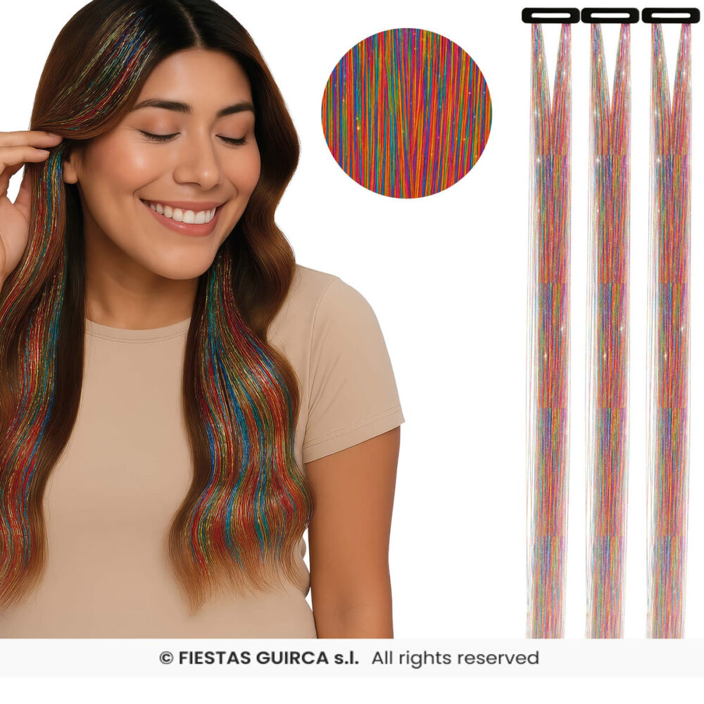 3 MÈCHES GLITTER MULTICOLORES