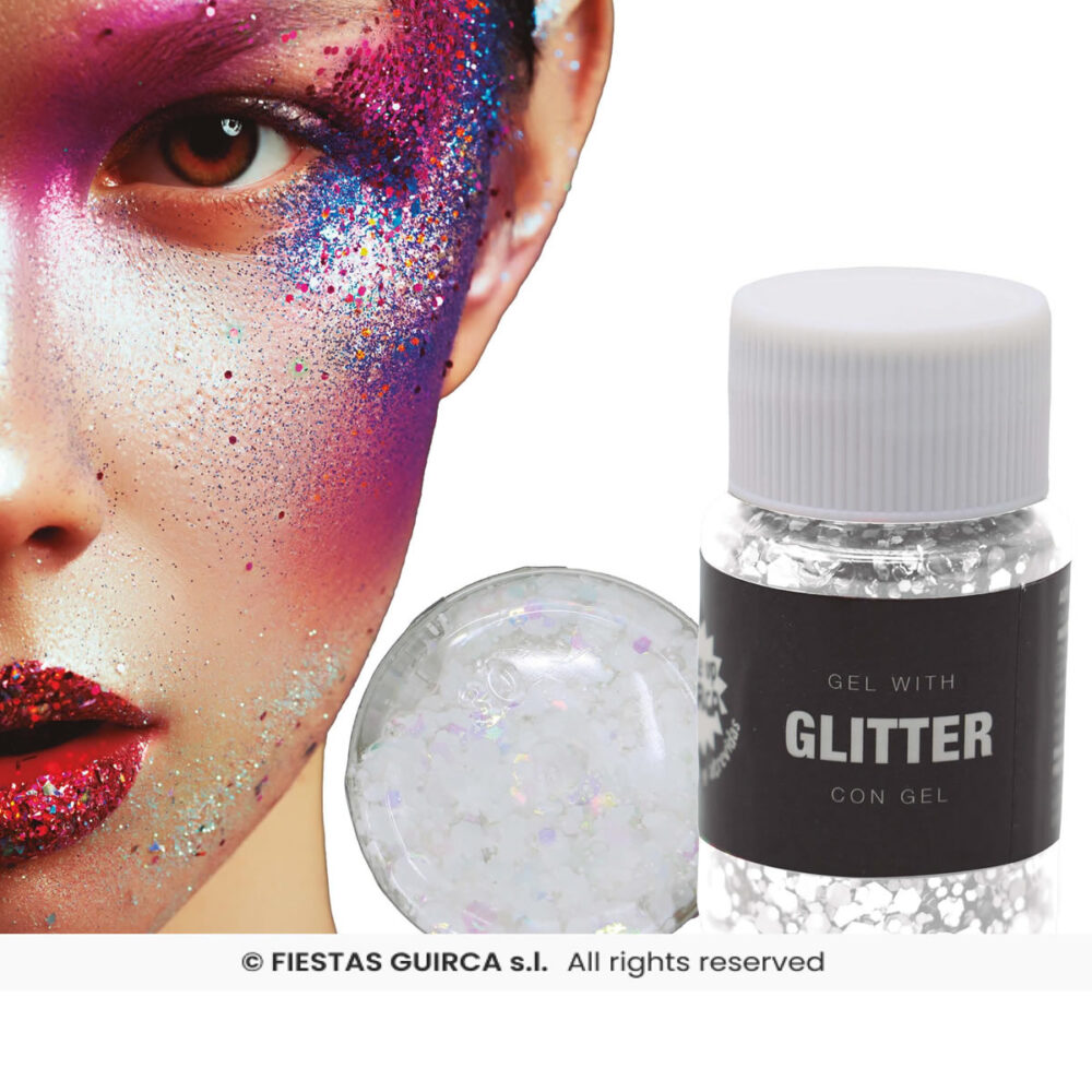 GEL PAILLETES BLANC