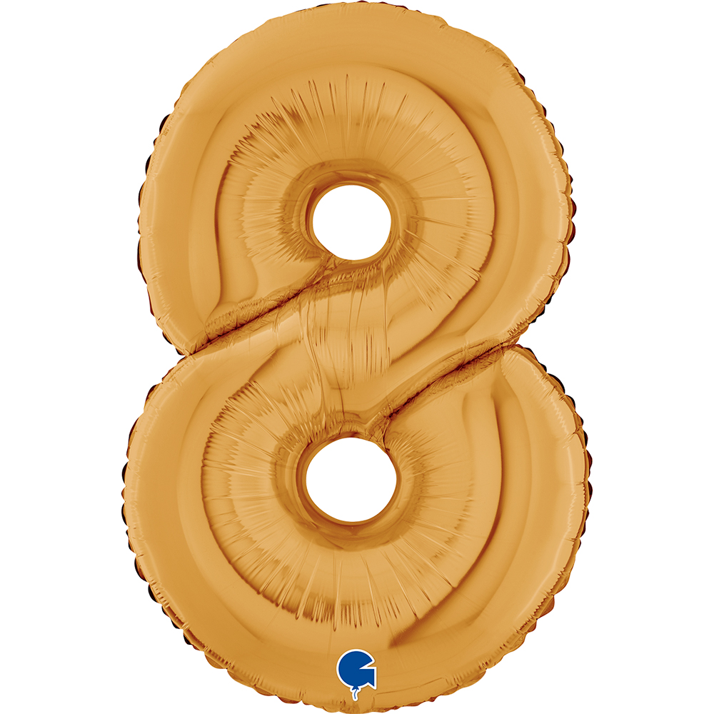 BALLON ALU "CHIFFRE 8" OR