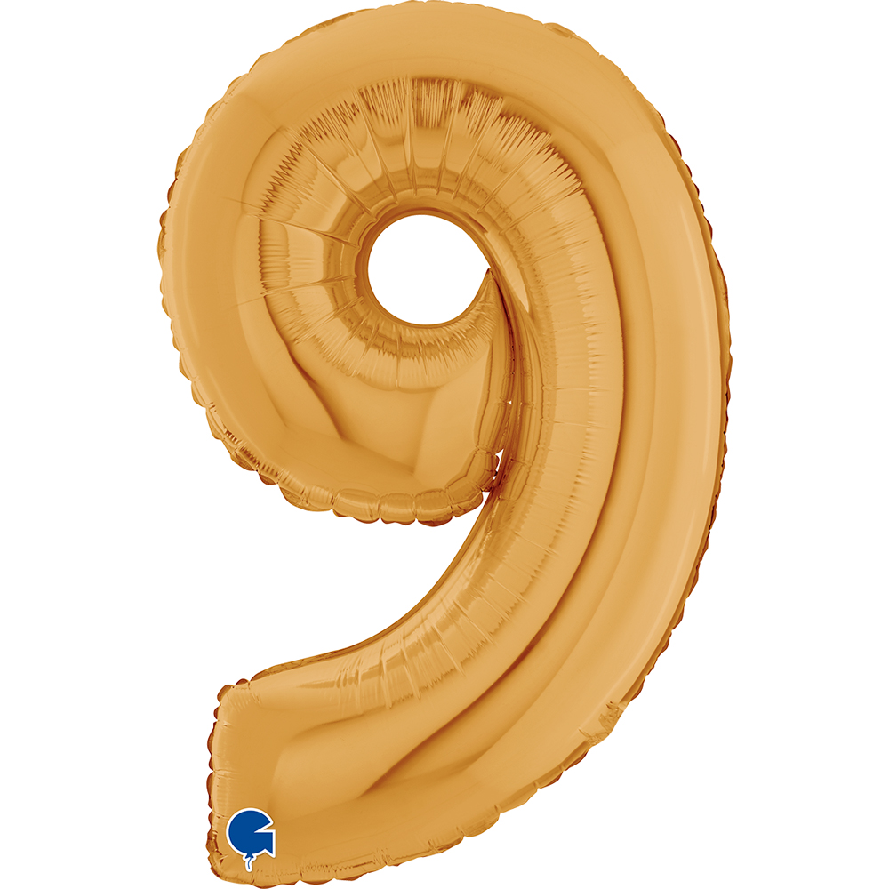 BALLON ALU "CHIFFRE 9" OR