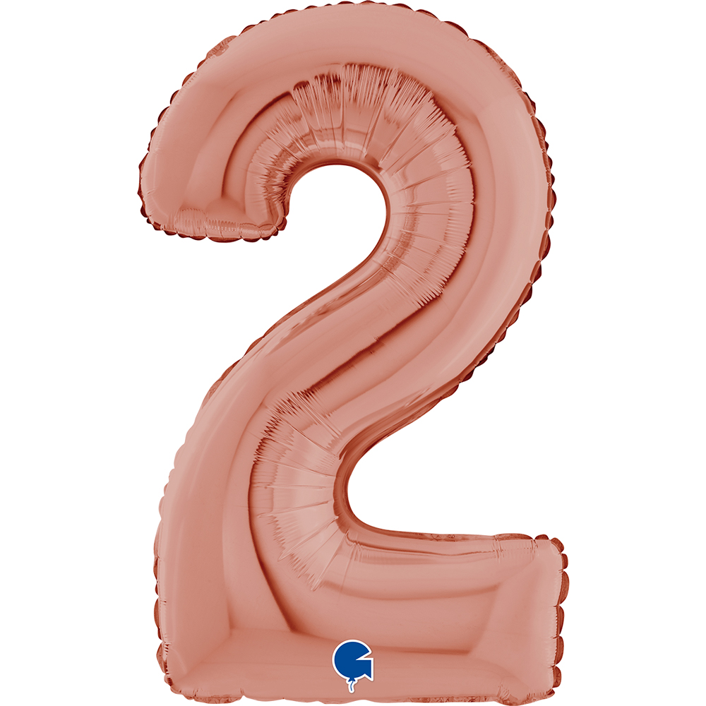 BALLON ALU "CHIFFRE 2" ROSE GOLD