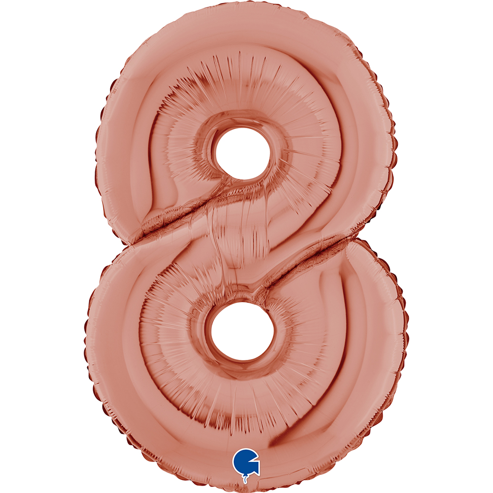 BALLON ALU "CHIFFRE 8" ROSE GOLD