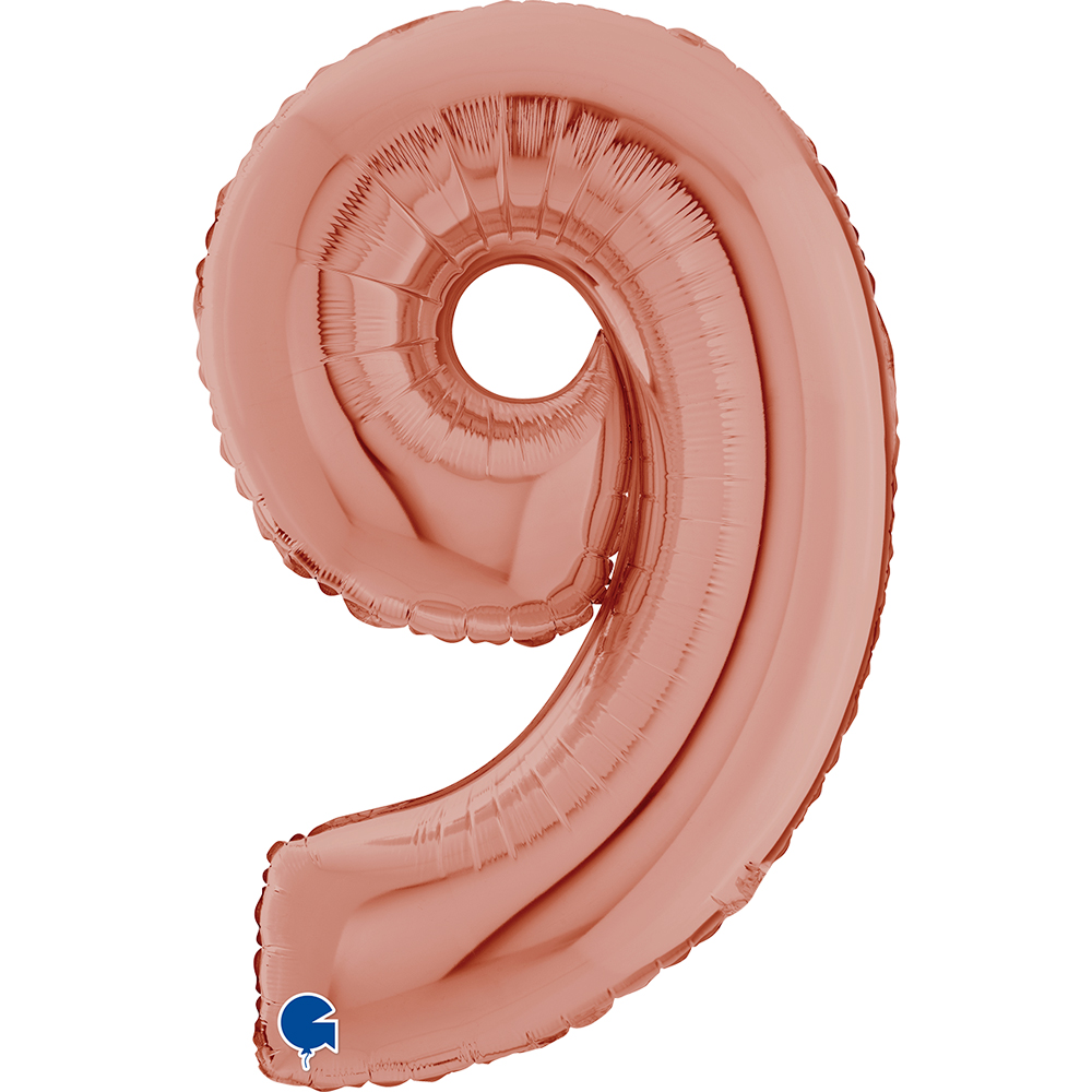 BALLON ALU "CHIFFRE 9" ROSE GOLD