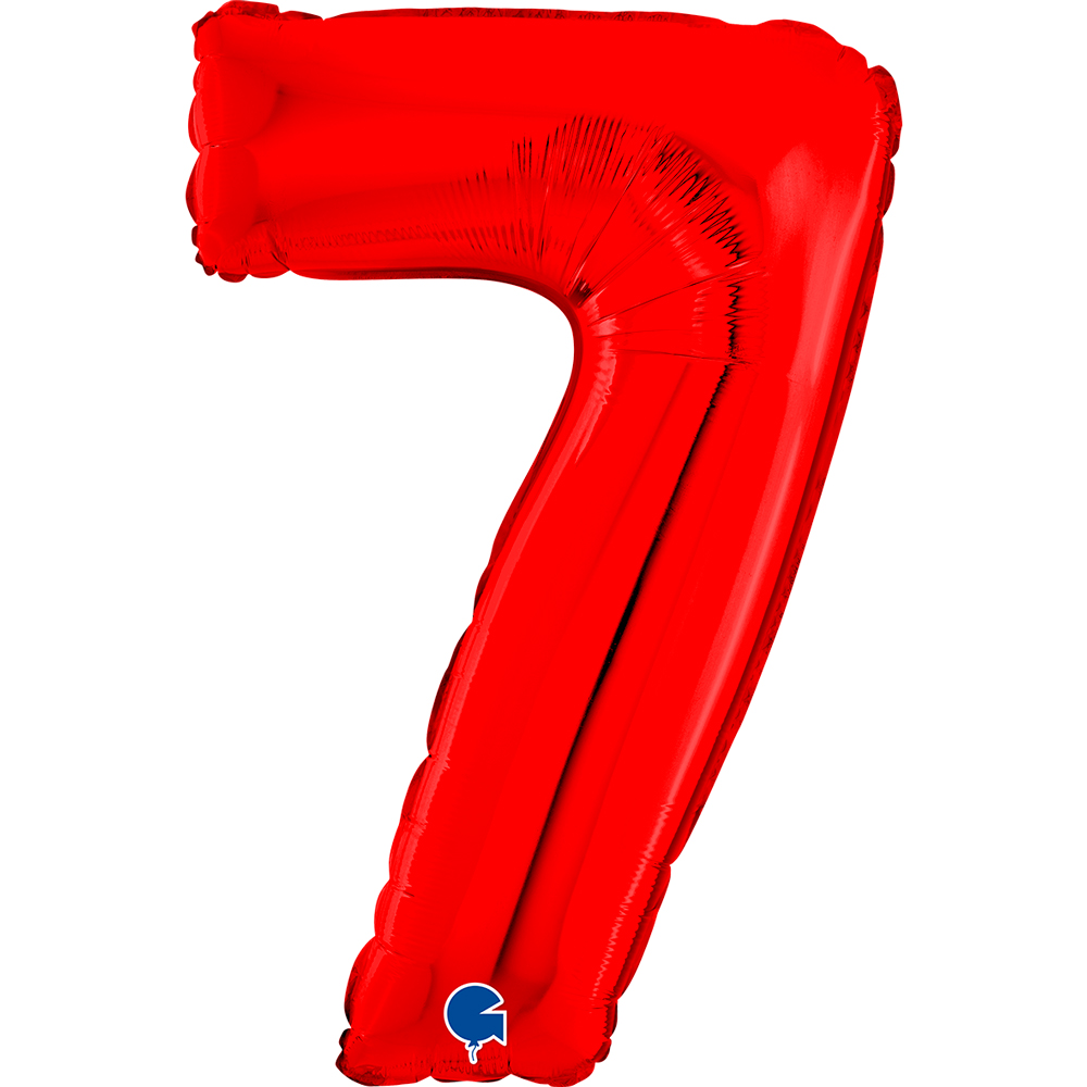 BALLON ALU "CHIFFRE 7" ROUGE