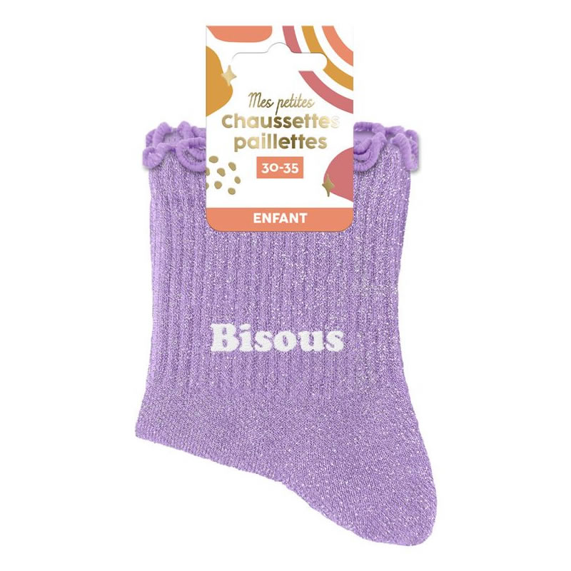 CHAUSSETTES BISOUS (6/10 ANS) PAILLETTES