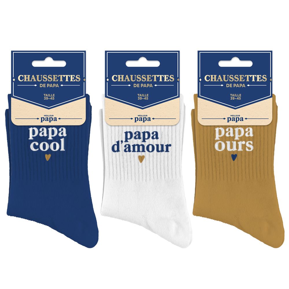 CHAUSSETTES PAPA (COOL, D'AMOUR OU OURS)