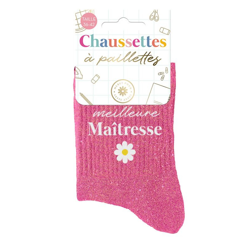 CHAUSSETTES PAILLETTES MEILLEURE MAÎTRESSE
