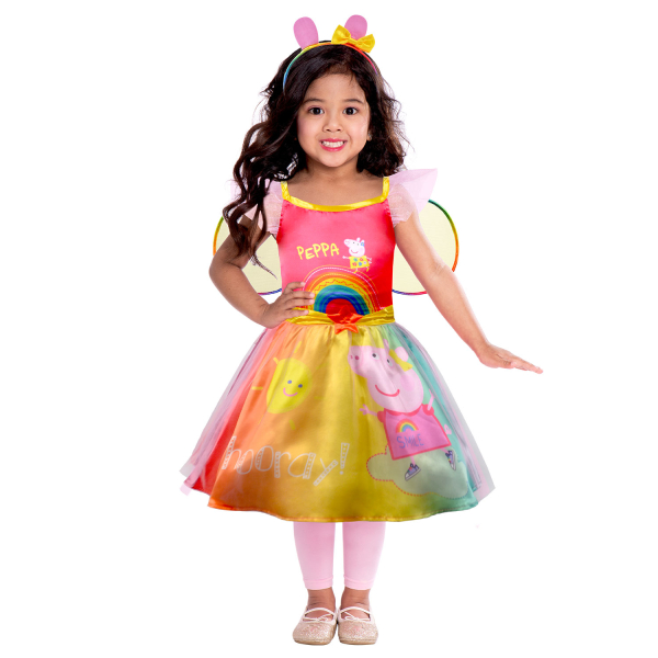COSTUME ROBE PEPPA ARC-EN-CIEL (2/3 ANS)