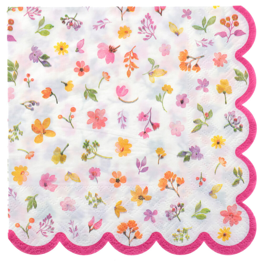 12 SERVIETTES PRINTEMPS MULTICOLORE