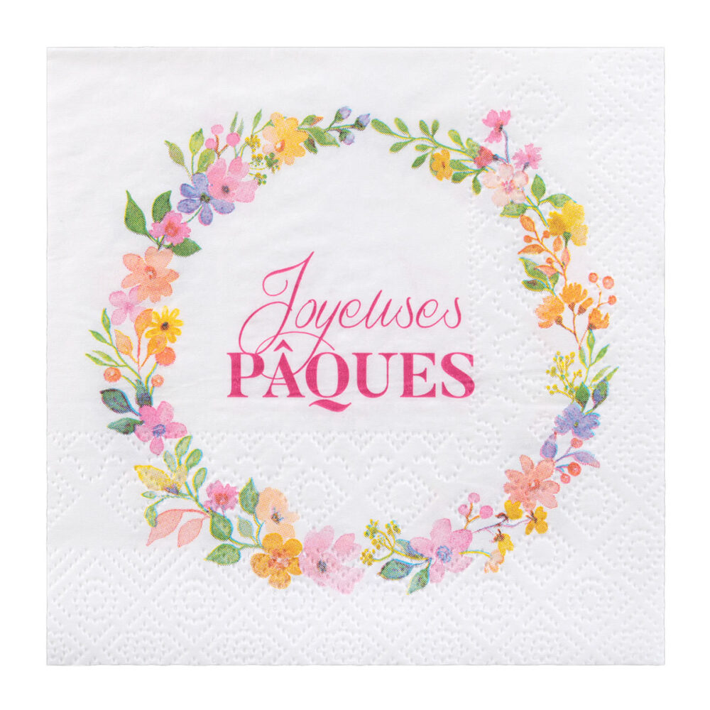 12 SERVIETTES PRINTEMPS MULTICOLORE