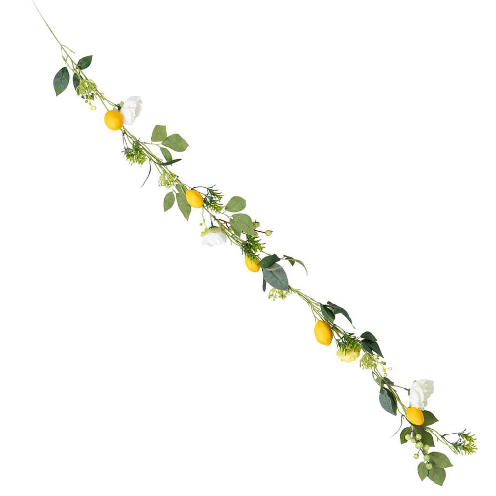 GUIRLANDE CITRONS FLEURS FEUILLAGE