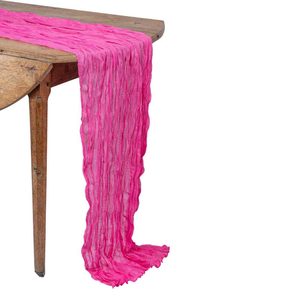 CHEMIN DE TABLE CHEESECLOTH FRAMBOISE