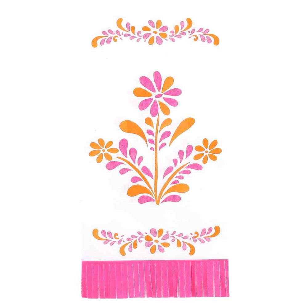 16 SERVIETTES FRANGES ROSE ORANGE