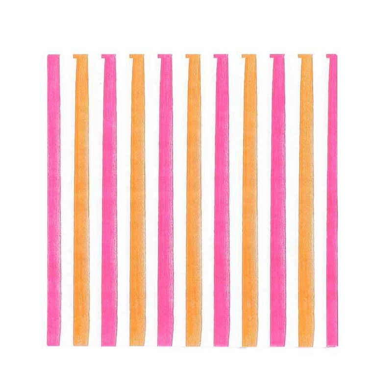 20 SERVIETTES FRAMBOISE ORANGE