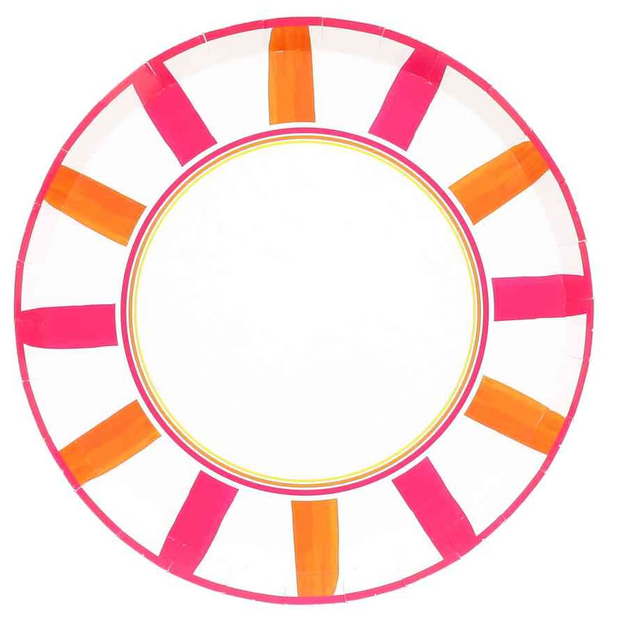 8 ASSIETTES FRAMBOISE ORANGE