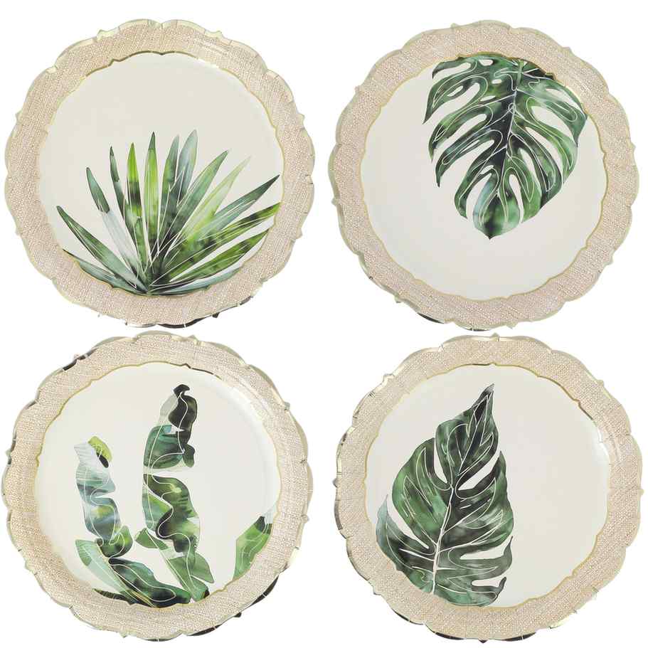 8 ASSIETTES COCO PALM CANNAGE