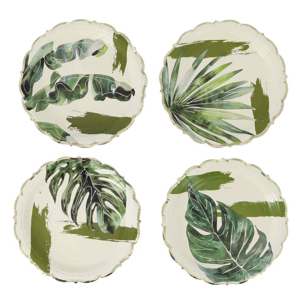 8 ASSIETTES COCO PALM CANNAGE