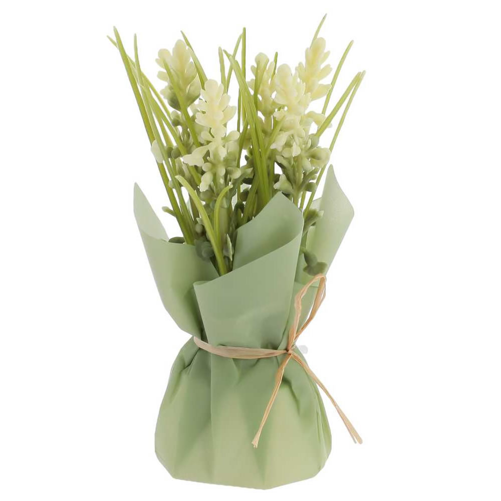 COMPOSITION FLORALE PAPIER VERT CRÈME