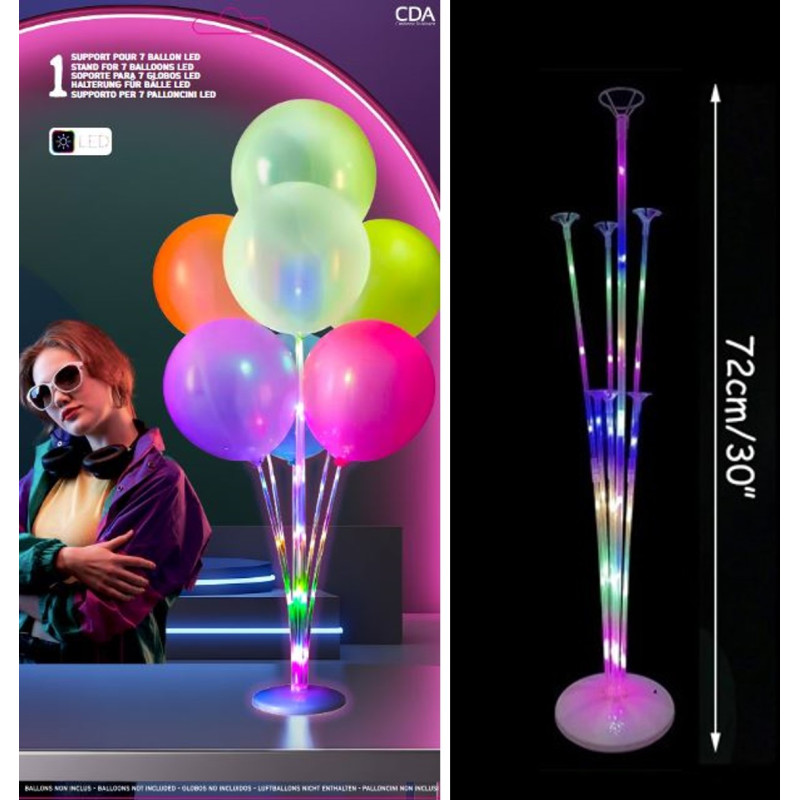 SUPPORT 7 BALLONS LED MULTICOLORE