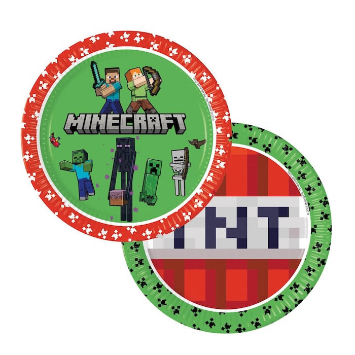 8 ASSIETTES MINECRAFT