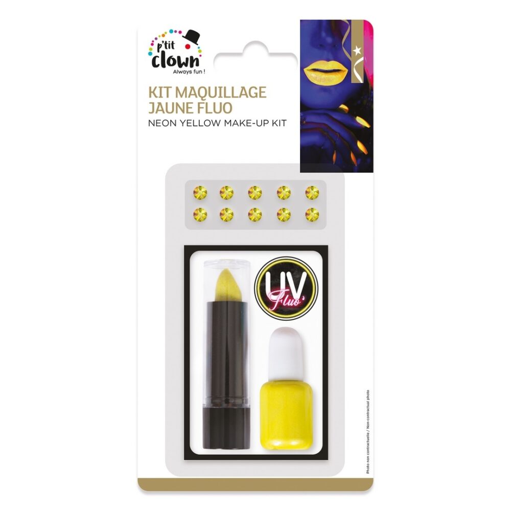 KIT MAQUILLAGE JAUNE FLUO UV