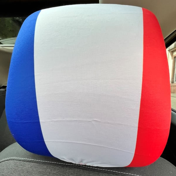 2 HOUSSES APPUIS-TÊTE BLEU BLANC ROUGE