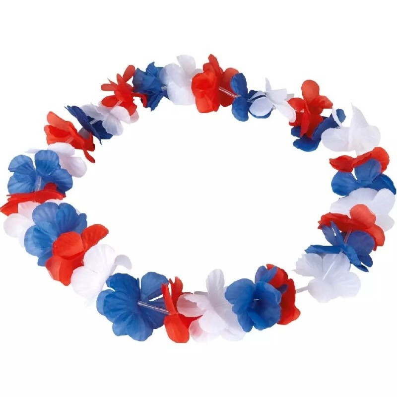 COLLIER FLEURS BLEU BLANC ROUGE