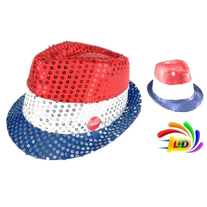 CHAPEAU CLIGNOTANT BLEU BLANC ROUGE