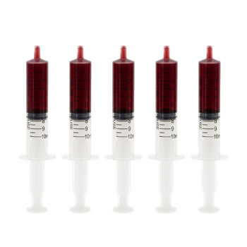5 SERINGUES POUR FAUX SANG OU ALCOOL (5X10ML)