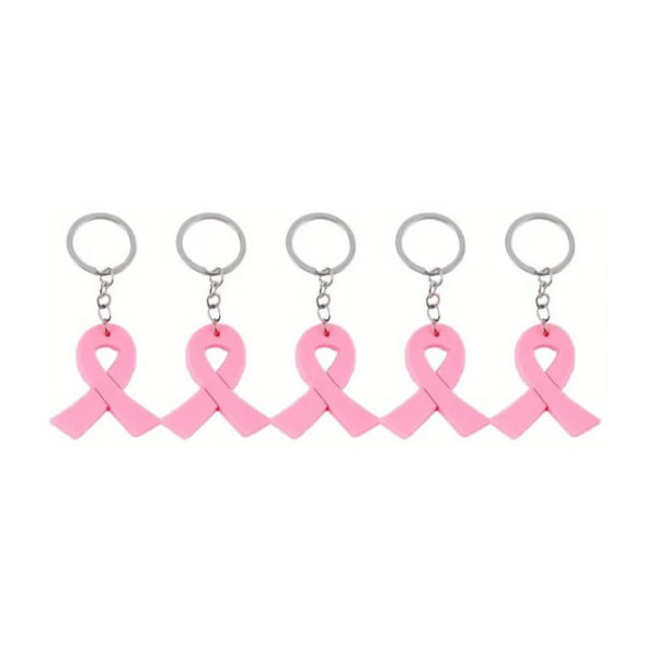 5 PORTE-CLÉS RUBAN OCTOBRE ROSE