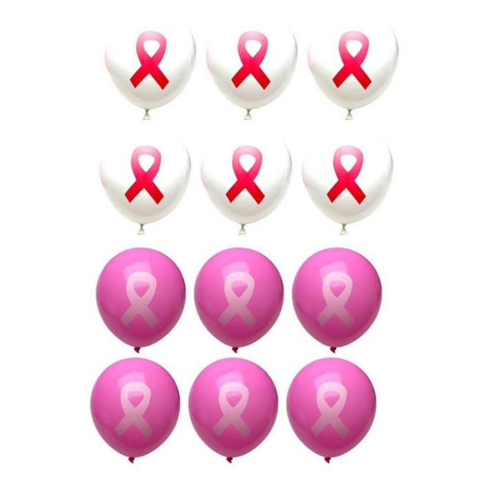 12 BALLONS OCTOBRE ROSE LATEX (30CM)