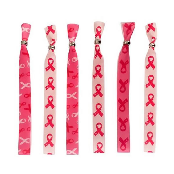 6 BRACELETS OCTOBRE ROSE (30CM)