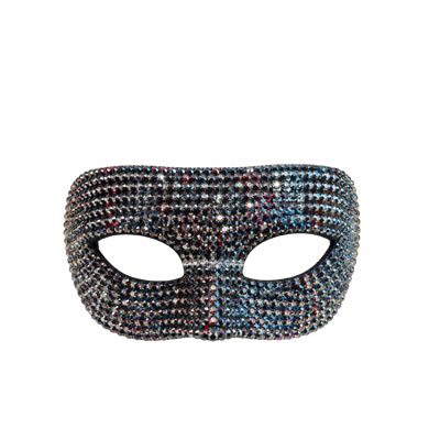 DEMI MASQUE STRASS ARGENT