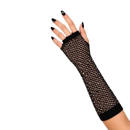 MITAINES À STRASS NOIR